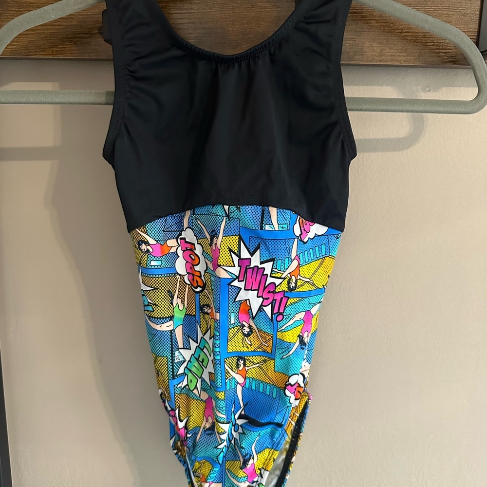 Colorful Comic Print gymnastics leotard - AXS